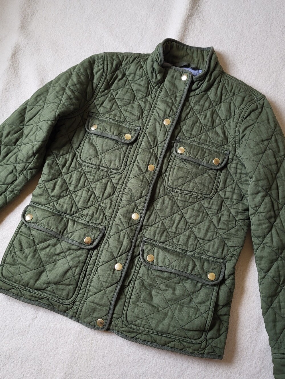 J. Crew Quilted Cotton Chore Jacket Womens Size XS Cotton Olive Green - Picture 1 of 16